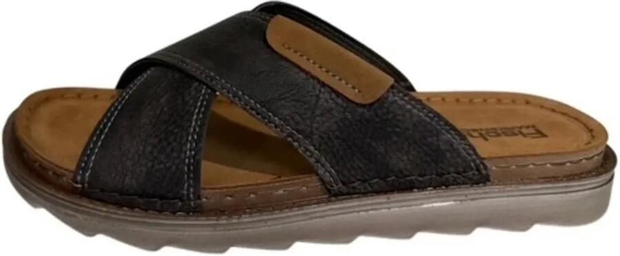 Fischer 566660 205 Slippers Grijs Blauw Leer Heren Grijs