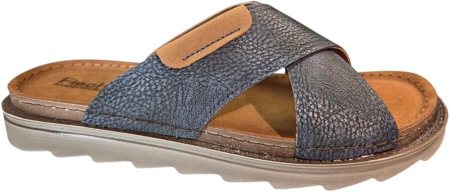 Fischer 566660 503 Slippers Blauw Leer Heren Blauw