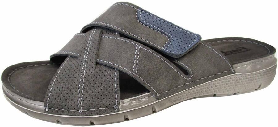 Fischer 566702 205 Slippers Grijs Leer Heren Grijs