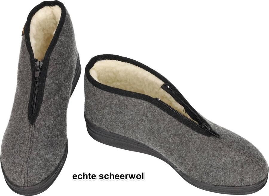 Fischer -Heren grijs donker pantoffels & slippers