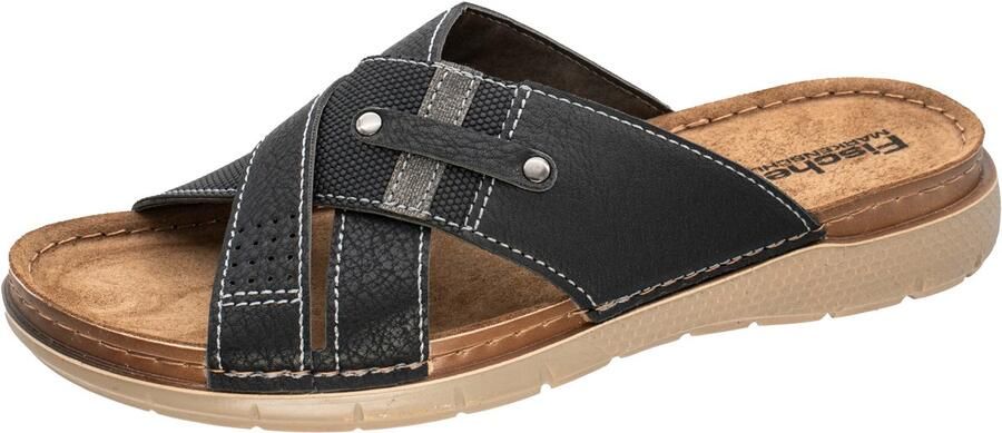 Fischer Herenslipper Comfortabel Grijs Blauw Zachte Zool & Perfecte Pasvorm Casual Zomer Slipper Heren