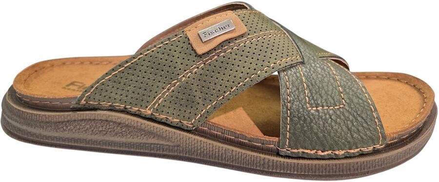 Fischer Slide Heren Slippers Groen
