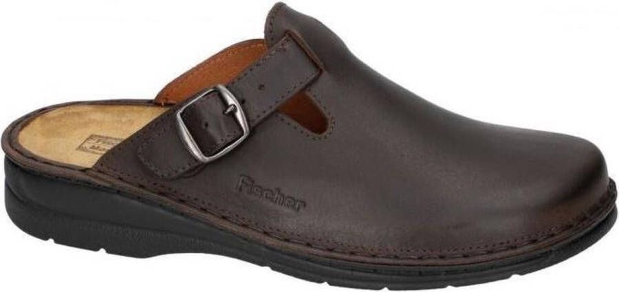 Fischer -Heren bruin donker pantoffel slippers