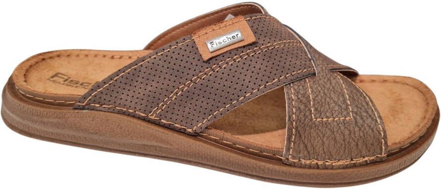 Fischer Slide Heren Slippers Bruin
