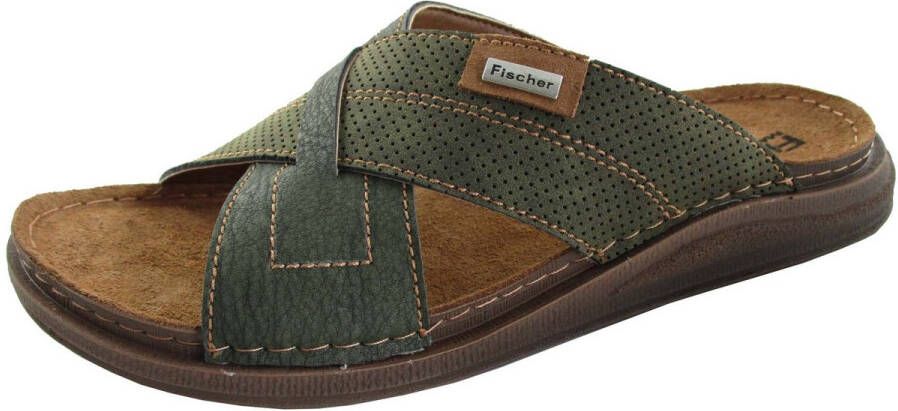 Fischer Slide Heren Slippers Groen