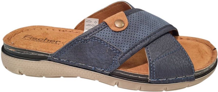 Fischer Slippers Heren Slide Blauw