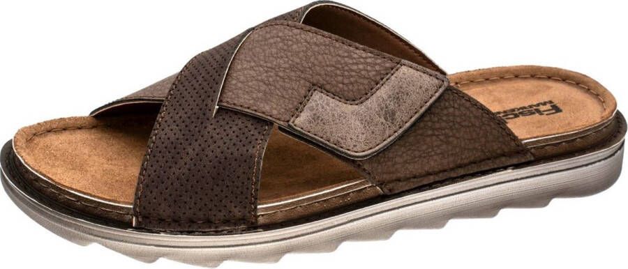 Fischer Slippers Heren Slide Bruin Leer