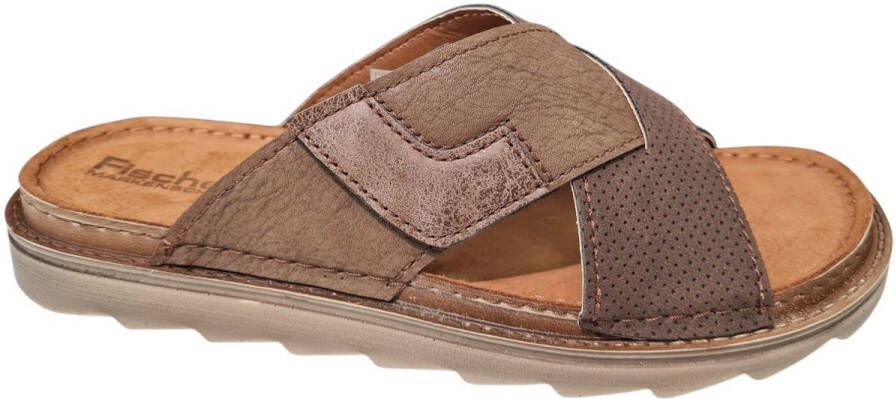 Fischer Slippers Heren Slide Bruin Leer