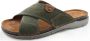 Fischer Slippers Heren Slide Khaki Groen Tann Leer - Thumbnail 2