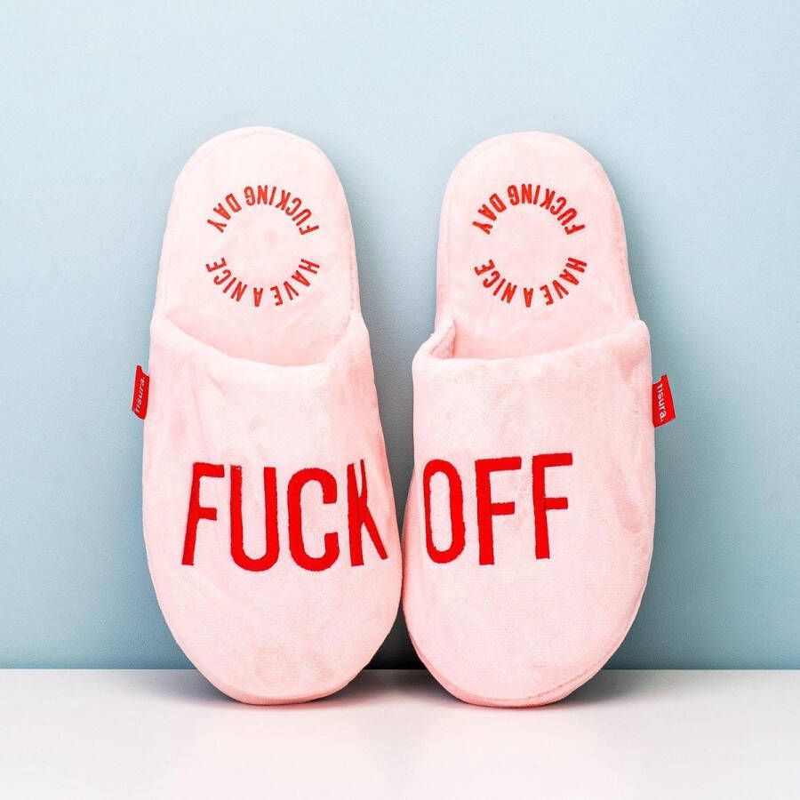 Fisura Fuck Off Sloffen Roze van