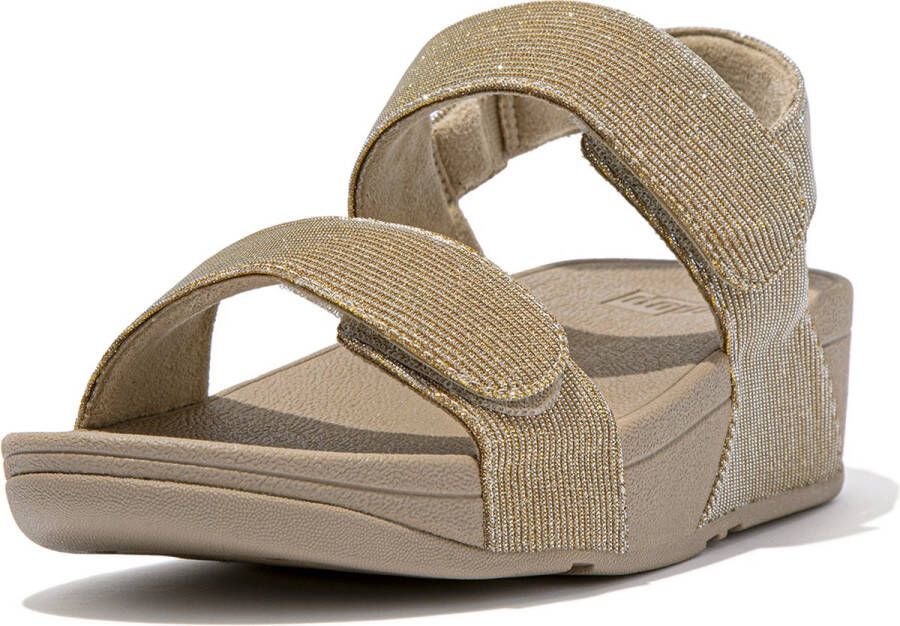 Fit Flop Fitflop Lulu Adjustable Shimmerlux Back-strap Sandalen Beige Vrouw
