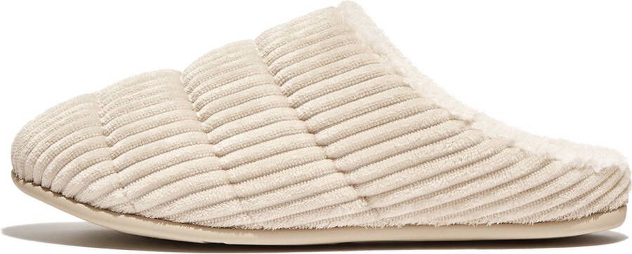 FitFlop Chrissie Corduroy Pantoffels Sloffen WIT