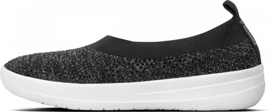 FitFlop Crystal Uberknit Ballerina Black Grey