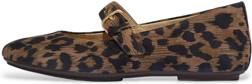 FitFlop Delicato Leopard Suede Mary Janes Bruin Vrouw