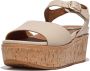 FitFlop Eloise Cork-Wrap Leather Back-Strap Wedge Sandals BEIGE - Thumbnail 1