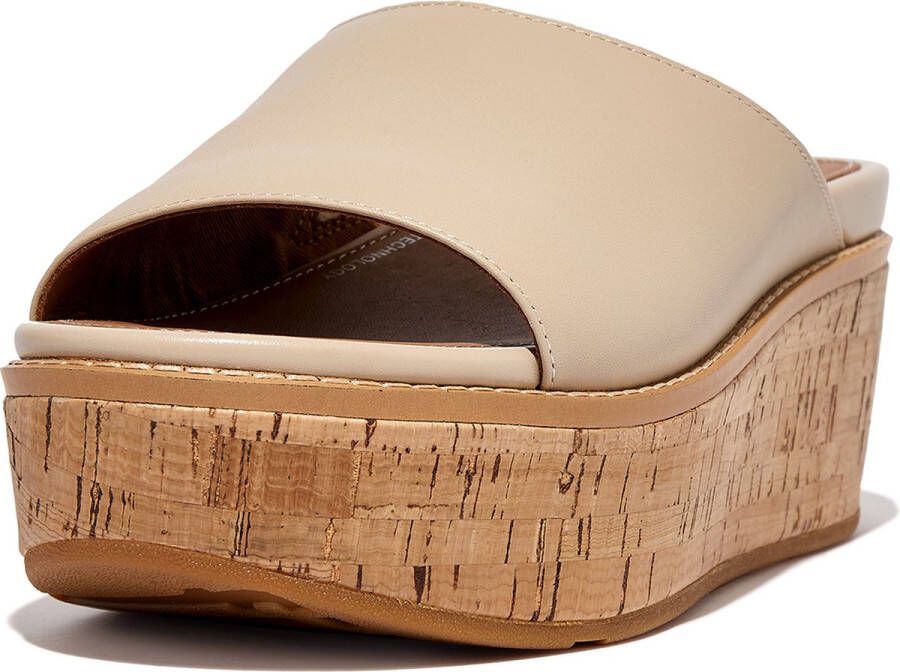 FitFlop Eloise Cork-Wrap Leather Wedge Slides BEIGE - Foto 1
