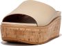 FitFlop Eloise Cork-Wrap Leather Wedge Slides BEIGE - Thumbnail 1