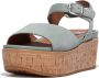 FitFlop Eloise Cork-Wrap Suede Back-Strap Wedge Sandals BLAUW - Thumbnail 1