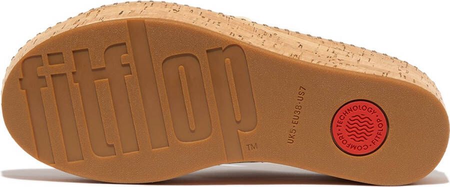FitFlop Eloise Leather Cork Wedge Cross Slides WIT