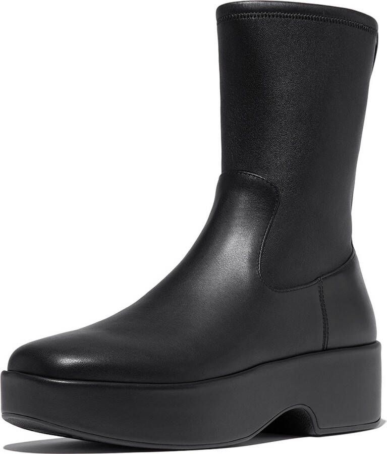 FitFlop F-Luma Boot Stretch Leather (Wrapped) ZWART