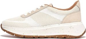 FitFlop F-mode E01 Knit Flatform Sneakers Beige Vrouw