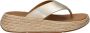 FitFlop Slipper F-Mode Espadrille Leather Flatform T Post Sandals Platino Goud - Thumbnail 3