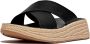 FitFlop F-Mode Espadrille Leather Flatform Cross Slides ZWART - Thumbnail 2
