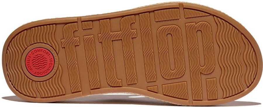 FitFlop F-Mode Espadrille Leather Flatform T Post Sandals BRUIN
