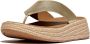 FitFlop Slipper F-Mode Espadrille Leather Flatform T Post Sandals Platino Goud - Thumbnail 1