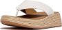 FitFlop F-Mode Espadrille Leather Flatform T Post Sandals WIT - Thumbnail 1