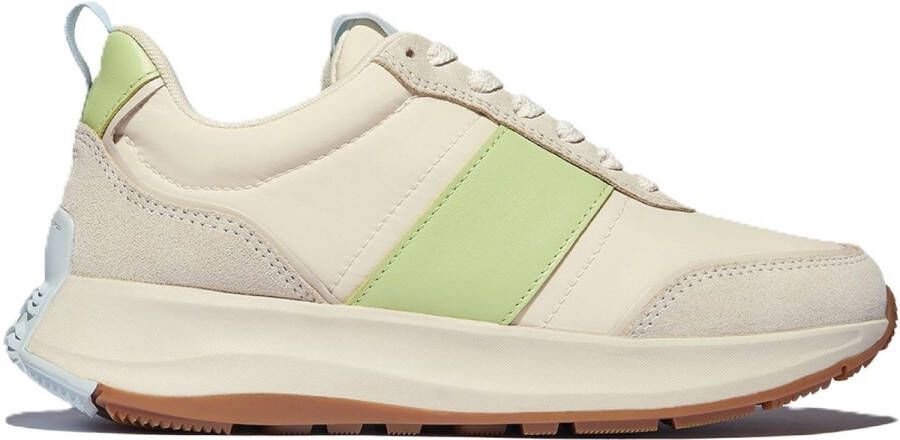 FitFlop F-Mode Flow Sneaker Nylon & Suede Mix BEIGE
