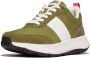FitFlop F-Mode Flow Sneaker Nylon & Suede Mix GROEN - Thumbnail 1