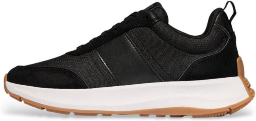 FitFlop Women F-Mode Flow Suede Mix Flatform Sneakers Black