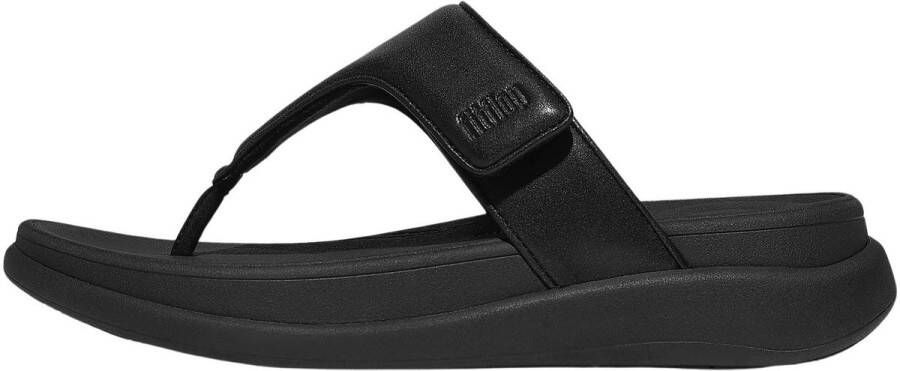 FitFlop F-Mode Go Adjustable Flatform Toe-Post Sandals -Slippers Vrouwen All Zwart