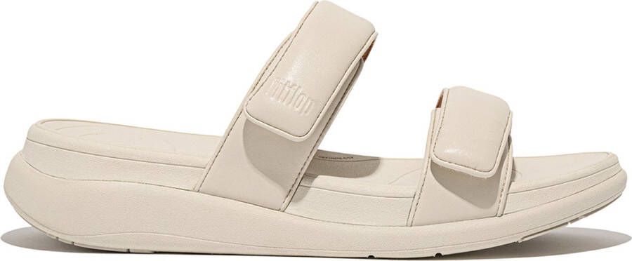 FitFlop F-Mode Go Adjustable Flatform Two-Bar Slides Vrouwen Paris Beige