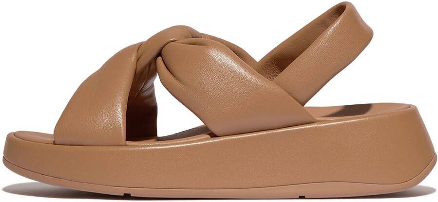FitFlop F-Mode Knot Soft-Leather Flatform B Strap Sandals BRUIN