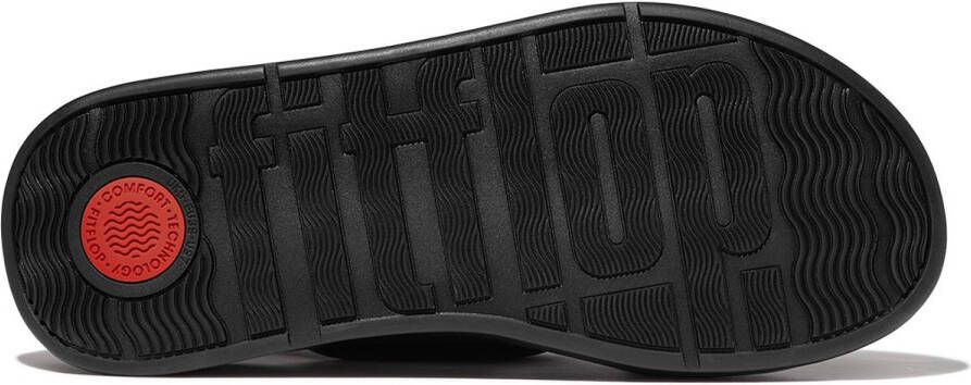 FitFlop F-Mode Knot Soft-Leather Flatform B Strap Sandals ZWART