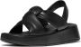 FitFlop F-Mode Knot Soft-Leather Flatform B Strap Sandals ZWART - Thumbnail 2