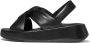 FitFlop F-Mode Knot Soft-Leather Flatform B Strap Sandals ZWART - Thumbnail 1