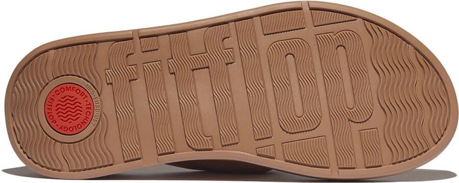 FitFlop F-Mode Knot Soft-Leather Flatform Toe-Post Sandals BRUIN