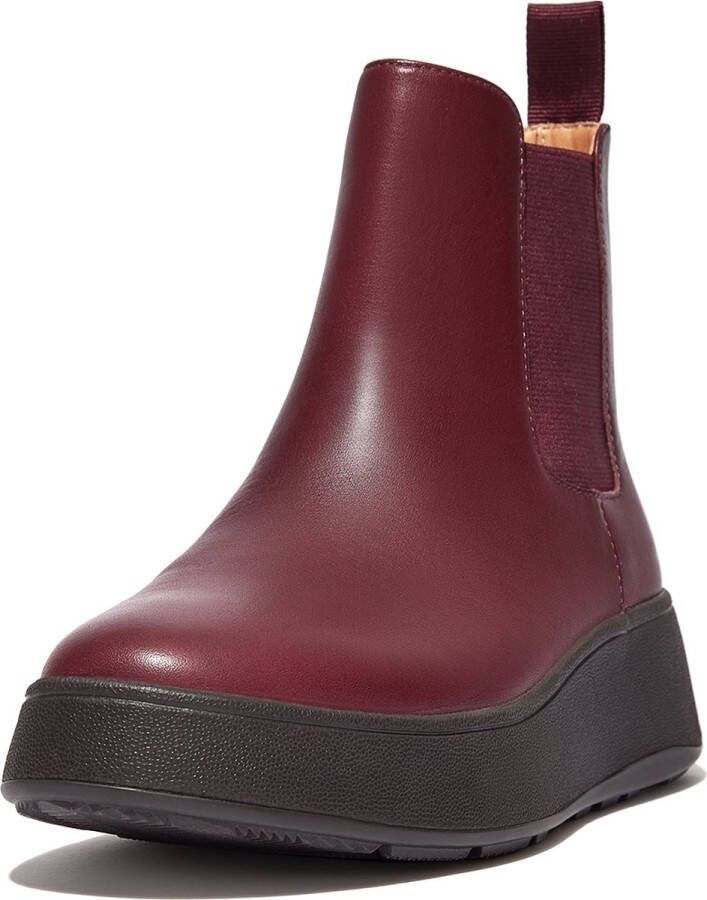 FitFlop F-Mode Leather Flatform Chelsea Boots ROOD - Foto 3