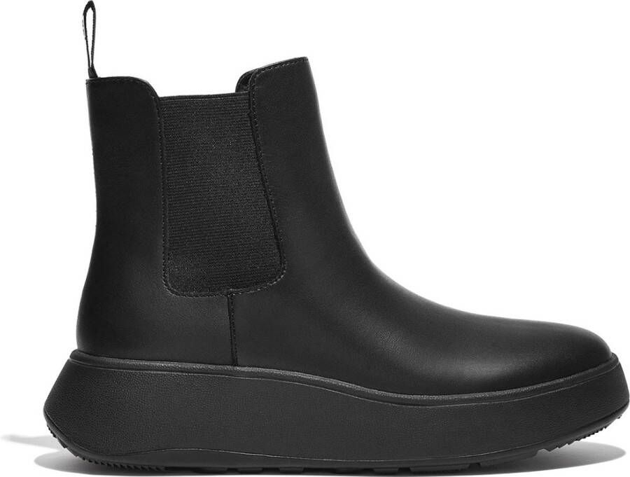 FitFlop F-Mode Leather Flatform Chelsea Boots ZWART