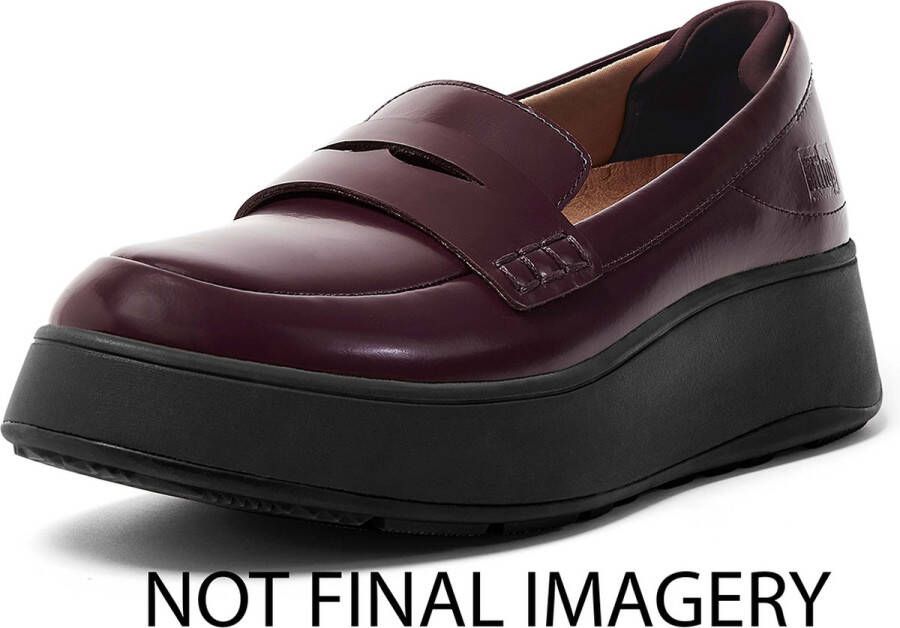FitFlop F-Mode Leather Flatform Penny Loafers ROOD