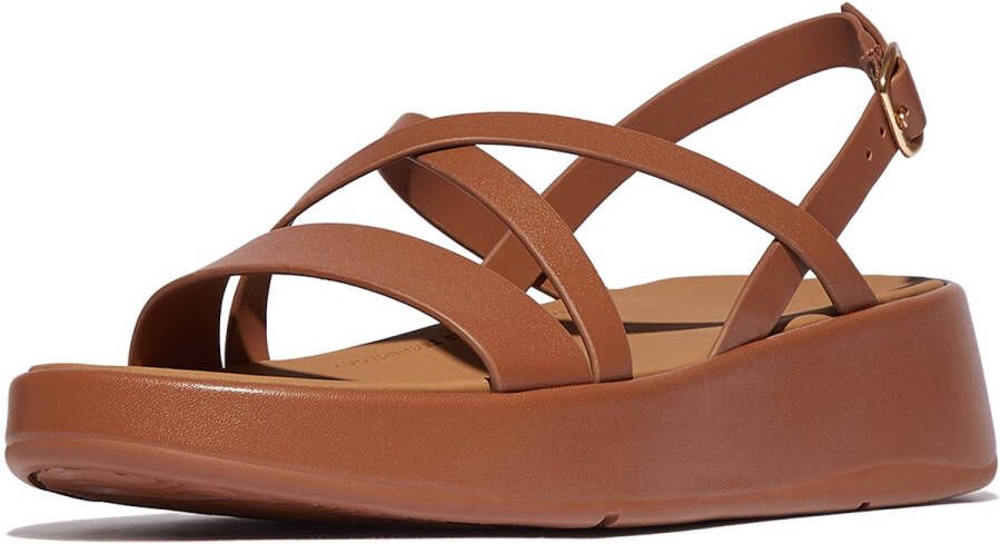 FitFlop F-Mode Leather Flatform Strappy Back-Strap Sandals BRUIN