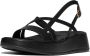 FitFlop F-Mode Leather Flatform Strappy Back-Strap Sandals ZWART - Thumbnail 2