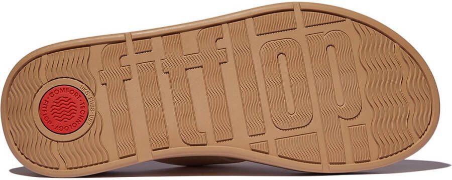 FitFlop F-Mode Leather Flatform Toe-Post Sandals BEIGE