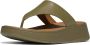FitFlop F-Mode Leather Flatform Toe-Post Sandals GROEN - Thumbnail 1