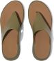 FitFlop F-Mode Leather Flatform Toe-Post Sandals GROEN - Thumbnail 2