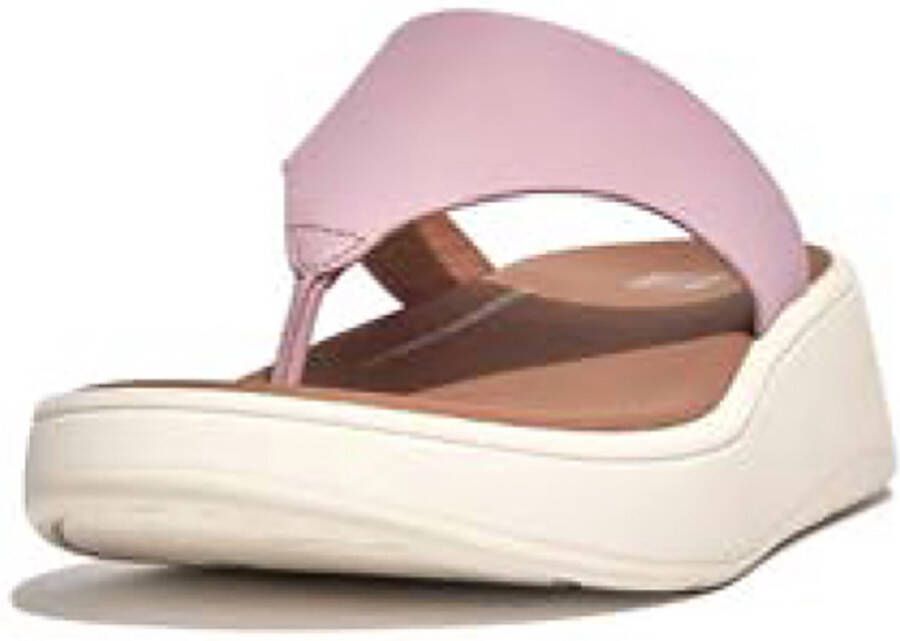 FitFlop F-Mode Leather Flatform Toe-Post Sandals PAARS
