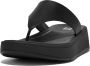 FitFlop F-Mode Leather Flatform Toe-Post Sandals ZWART - Thumbnail 1